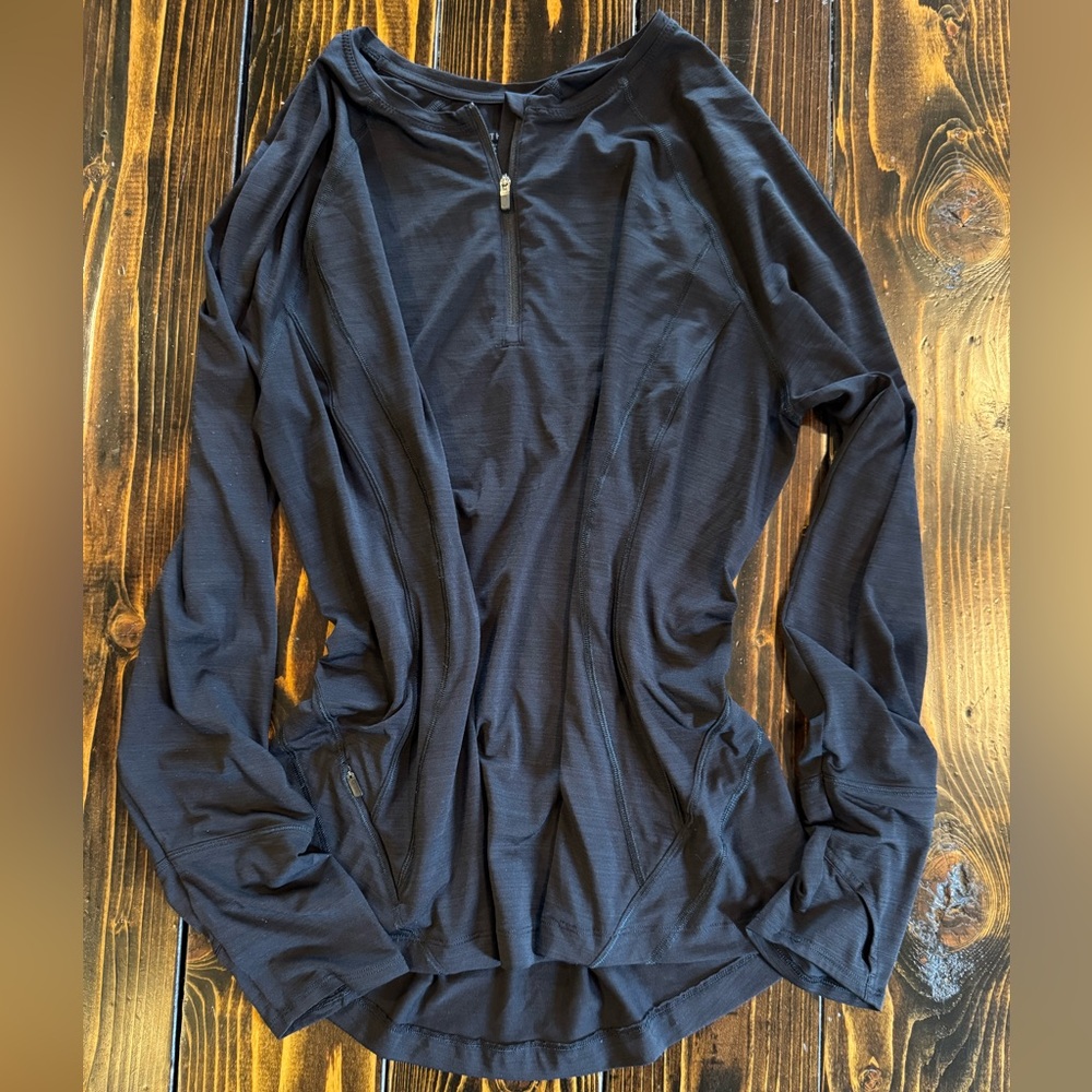 Athleta Black Half-Zip Sun Shirt